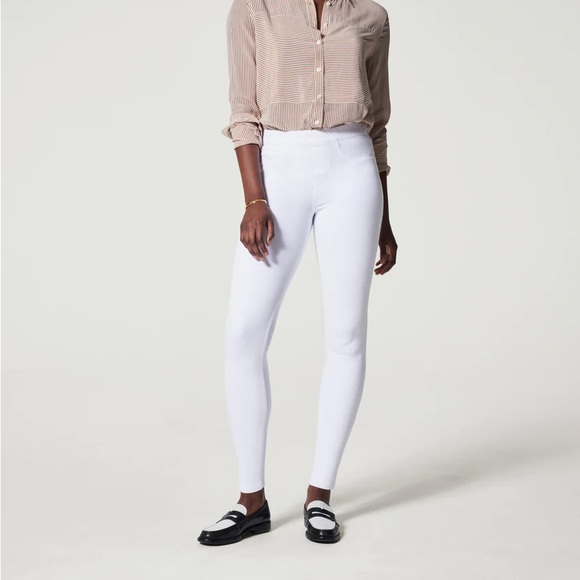 SPANX Jean-ish Ankle Leggings Regular Inseam in White Size Medium - Picture 3 of 16
